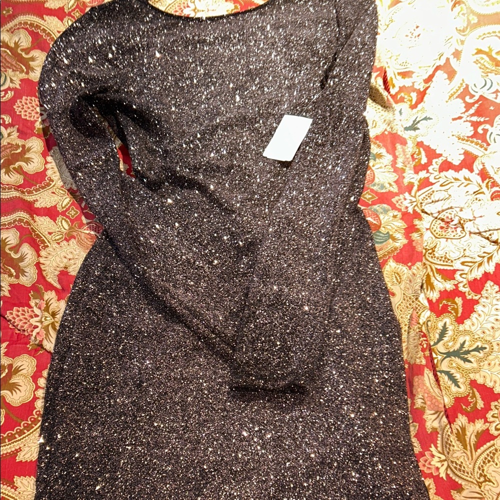 Windsor Black Glitter Mini Dress